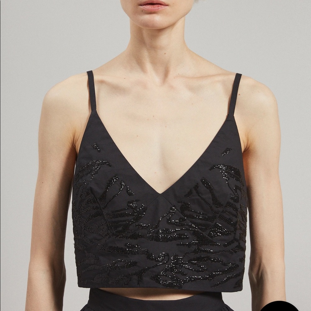 New Rachel Comey Sequin Crop Baton Top - Picture 2 of 7